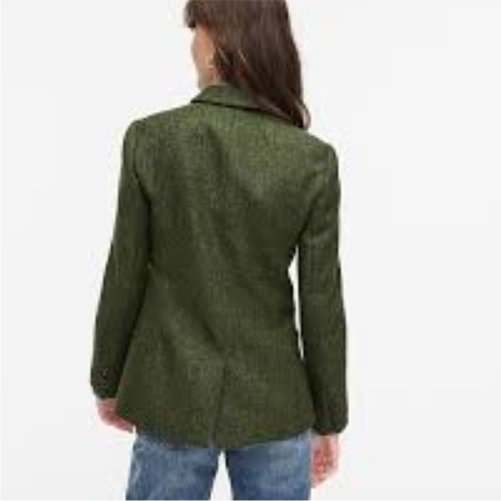 NWOT J. CREW ‎ Parke Blazer English Wool Herringbone Tweed Green Jacket 6P - Picture 9 of 14
